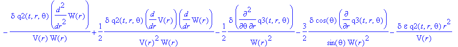 Lgvp := TABLE([index_char = [-1, 1], compts = matrix([[-1/(W(r)^2)+2/W(r)/V(r)*diff(W(r),`$`(r,2))-1/W(r)/V(r)^2*diff(V(r),r)*diff(W(r),r)+1/W(r)^2/V(r)*diff(W(r),r)^2-epsilon-1/2*1/U(r)*epsilon+1/2*1/...