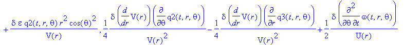Lgvp := TABLE([index_char = [-1, 1], compts = matrix([[-1/(W(r)^2)+2/W(r)/V(r)*diff(W(r),`$`(r,2))-1/W(r)/V(r)^2*diff(V(r),r)*diff(W(r),r)+1/W(r)^2/V(r)*diff(W(r),r)^2-epsilon-1/2*1/U(r)*epsilon+1/2*1/...