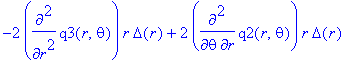 -2*diff(q3(r,theta),`$`(r,2))*r*Delta(r)+2*diff(q2(r,theta),r,theta)*r*Delta(r)