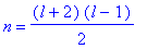 n = 1/2*(l+2)*(l-1)