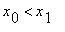 x[0] < x[1]
