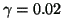 $ \gamma = 0.02$