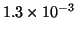 $ 1.3\times 10^{-3}$