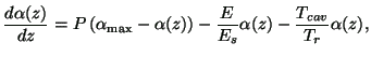 $\displaystyle \frac{{d\alpha (z)}}{{dz}}=P\left(