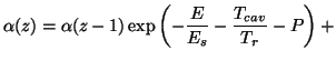 $\displaystyle \alpha (z)=\alpha (z-1)\exp \left(