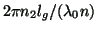 $ 2\pi n_2 l_g/(\lambda _0 n)$
