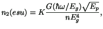 $\displaystyle n_2 (esu) = K\frac{{G(\hbar \omega /E_g )\sqrt