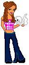 This is my neighbor, Samantha, and her dog, Molly.
