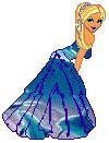 What do you see in her skirt? I see two dolphins!