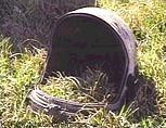 A helmet from the Columbia Shuttle that landed in Norwood Community, Texas