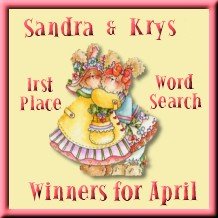 Wow! My pen pal Krys and I found a whopping 535 words and took first place in the contest!