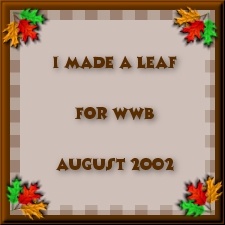 The WWB Cafe Committee had a leaf-decorating contest, so I gave it a try! Well, you know ME with my warped sense of humor......See my leaf below!