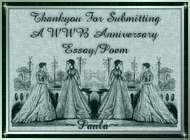 Paula sent me this graphic to say 'Thank you for submitting an essay to the Women Who Believe Anniversary Contest'. I wrote a little essay about how being a member of WWB has changed me.