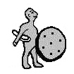 important person carrying a message/scroll