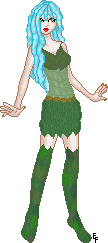 Ara with a wonderful leaf outfit.