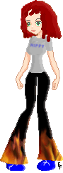  I like her fire pants.