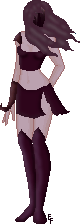  a purple doll with no face. 