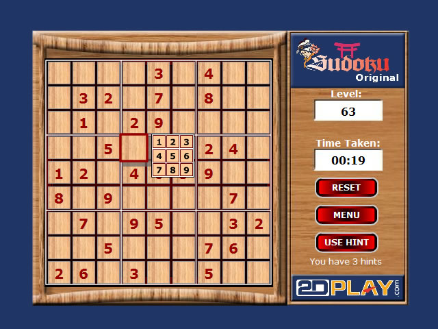 CLICK HERE TO PLAY SUDOKU  - PLEASE GIVE GAMES TIME TO LOAD.....