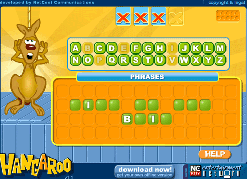 CLICK HERE TO PLAY HANGAROO - PLEASE GIVE GAMES TIME TO LOAD..... 