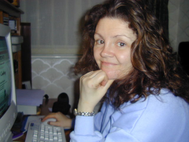 Michelle at the computer - as usual!
