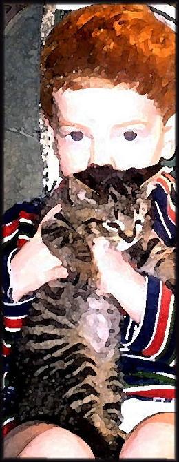 Boy and Cat