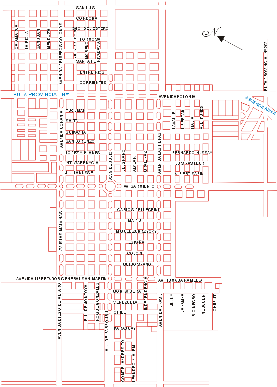 Planta urbana de la Ciudad- (62kb)