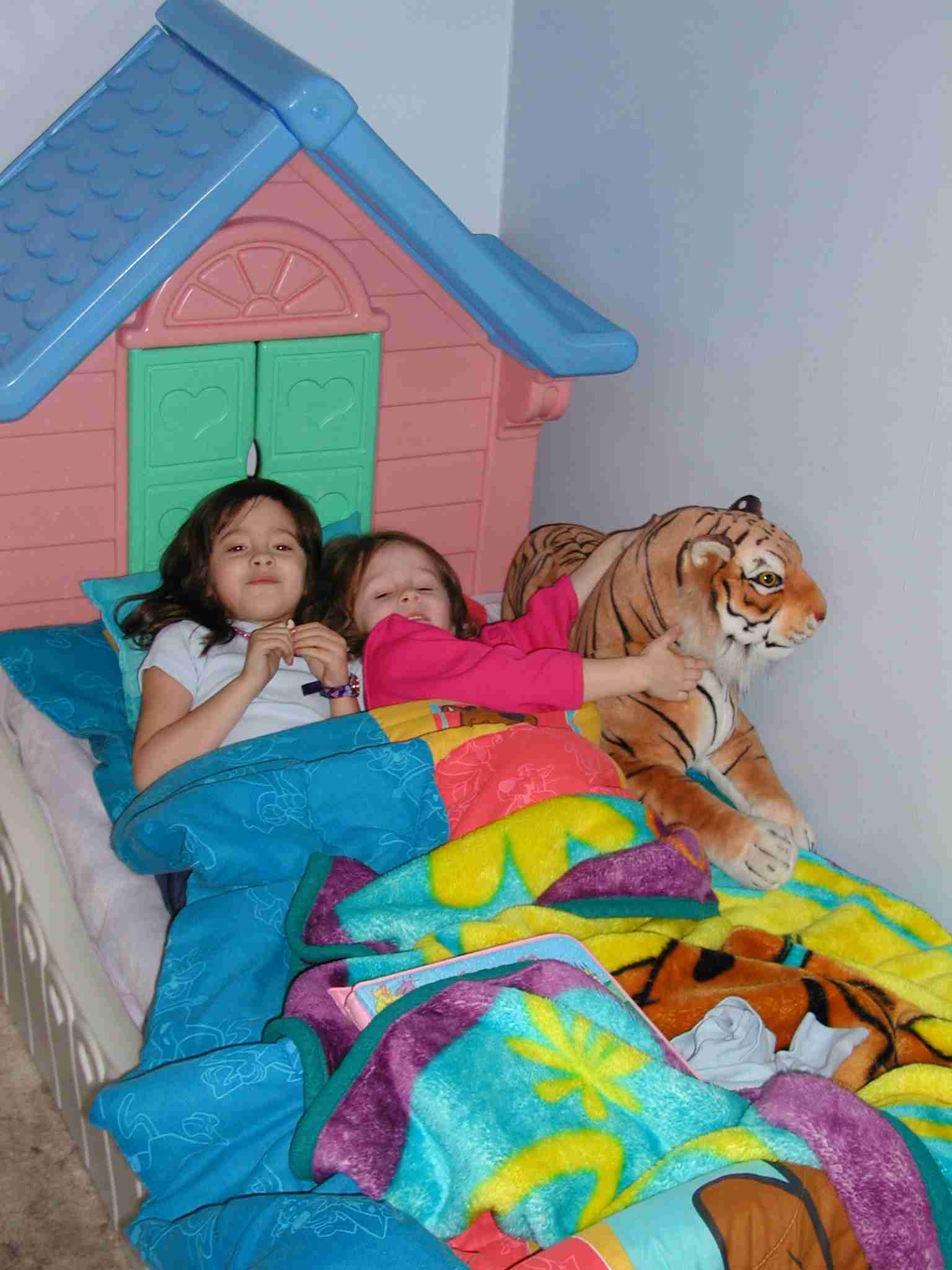 Amber & Alexis in bed, 2002