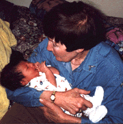 Grandma singing to Oshean