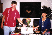 Patrick and I showed off my cake