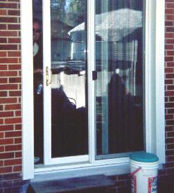 Tracy peekin out the door.......he hates cameras!