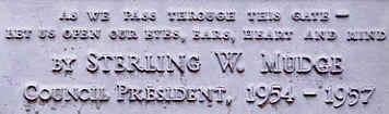 Sterling Mudge Plaque