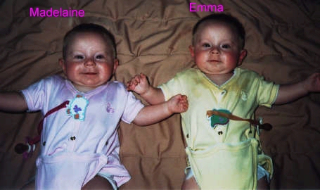 Maddie and Emma when they were 5 months old