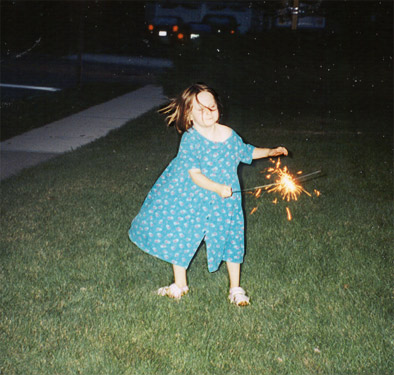 Emma and her sparkler!