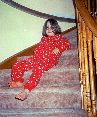Emma on the stairs