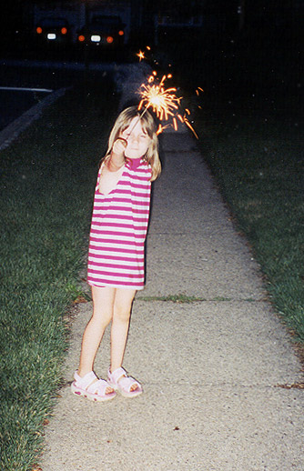 Maddie and her sparkler