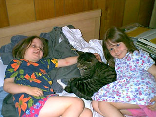 Emma and Maddie with Leo