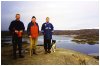 The author with father and brother on a walk on the Ougendal moors, January 1999.