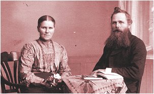 Gunder J Ougendal with his wife Ingeborg, born Birkeland