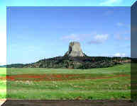 Solid rock towers above the country side