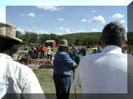 Melford supervises the wagon wheel operation 