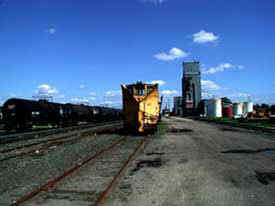 Enderlin ND railyard and snowplow locomotive