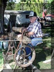 Uncle Vernon Rufsvold on wood lathe 