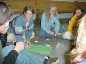 Mary-Anne (Light blue shirt) and Annie (Yellow shirt) in there camp family at reunion.