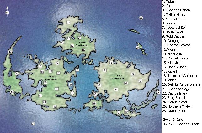 Final Fantasy Vii World Maps.