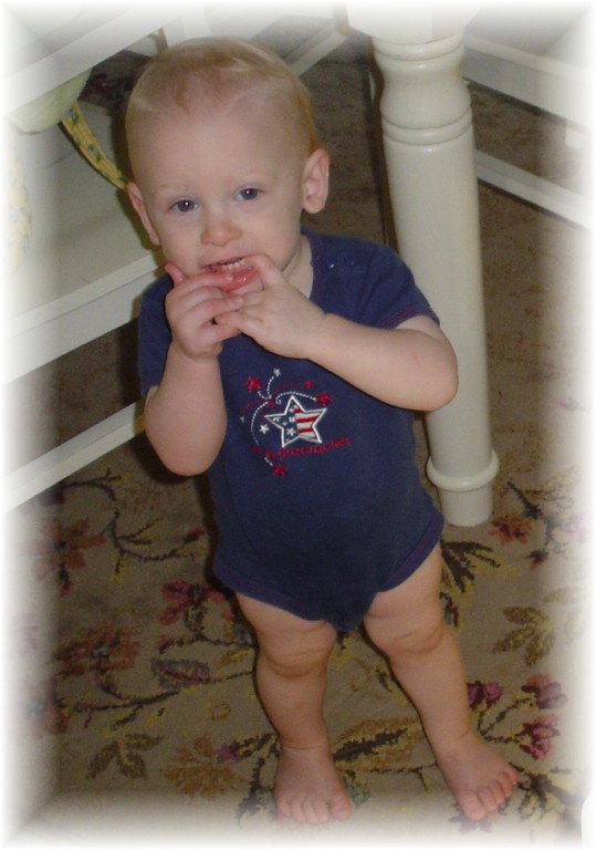 Aidan ready to walk!