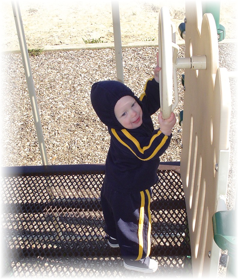 Aidan turning the wheel