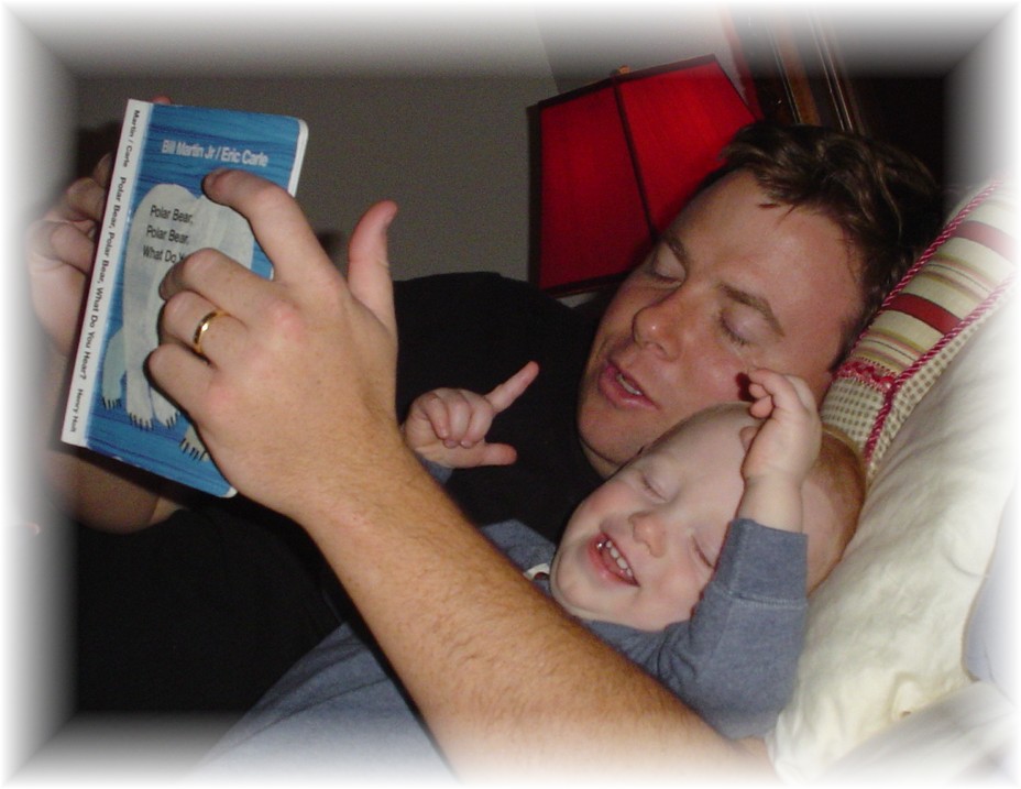 Daddy reading Aidan PoBear