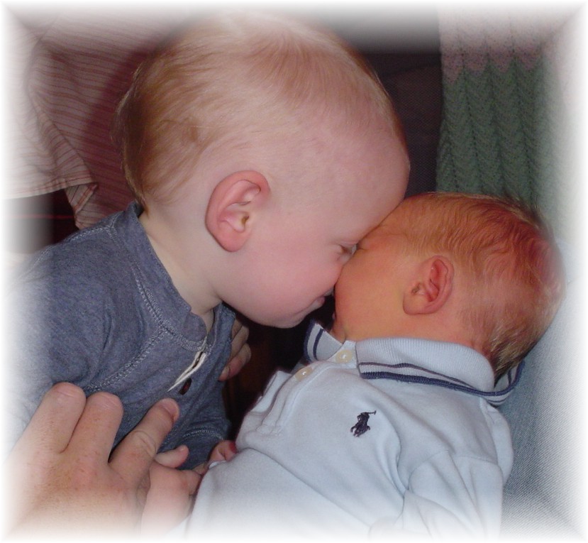 Aidan giving John Paul more kisses!!