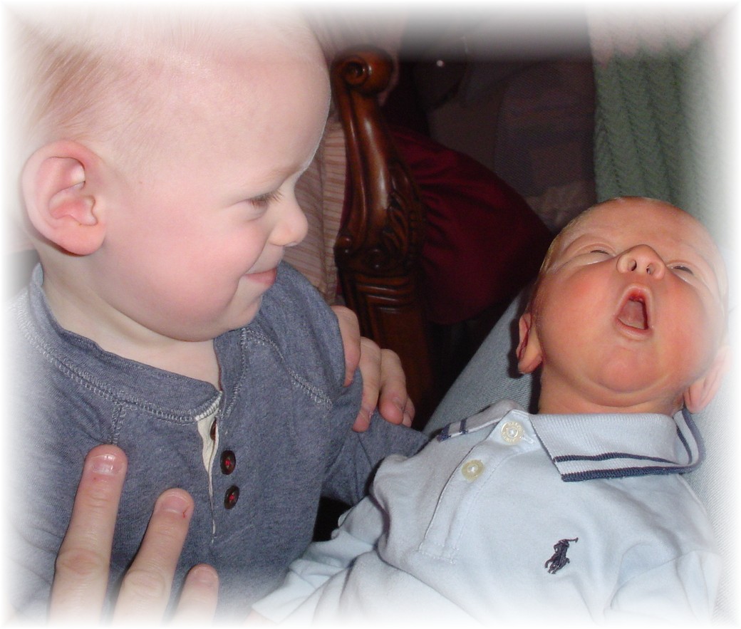 Aidan always smiles when he sees John Paul!