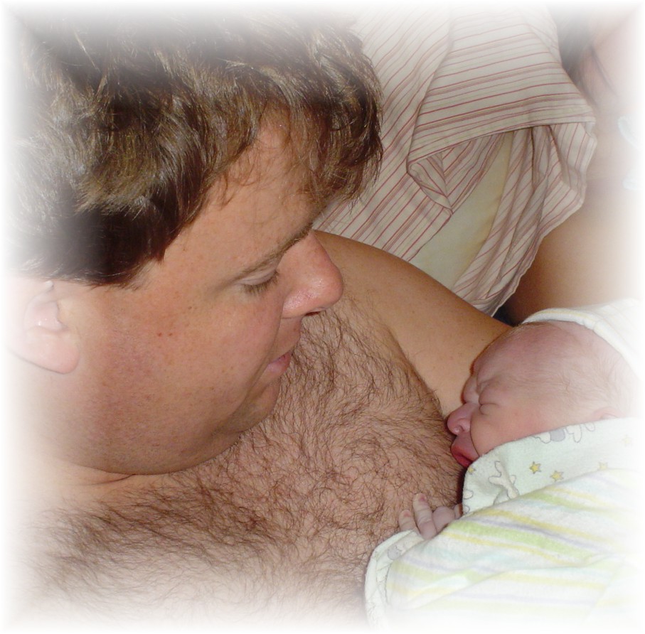 Daddy's first embrace!